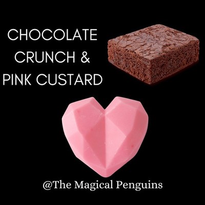 Chocolate Crunch & Pink Custard Duft Herzform Sojawachs Schmelztarte 