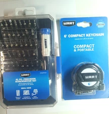 Hart 61 Piece Precision Screwdriver Set, Ergonomic Rubber Grip, + Tape Measure 6