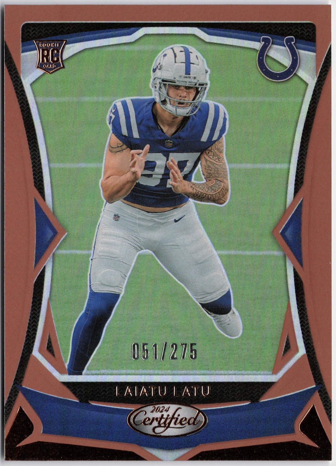 2024 Panini Certified #111 Laiatu Latu Mirror Bronze #/275