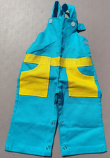 1960's New Old Stock Mites Blue Yellow Toddlers Overalls With Pockets Size 3