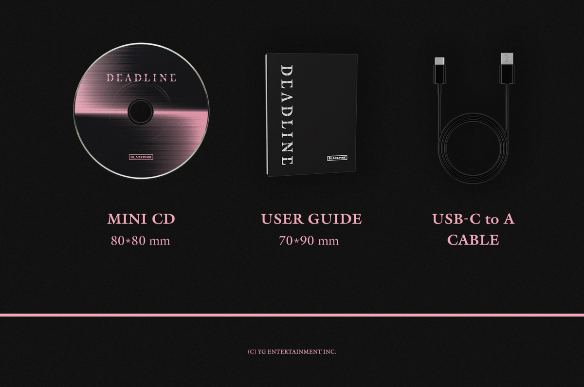 BLACKPINK DEADLINE 3rd Mini Album MOOD LIGHT Ver CD Lamp 4PC USB