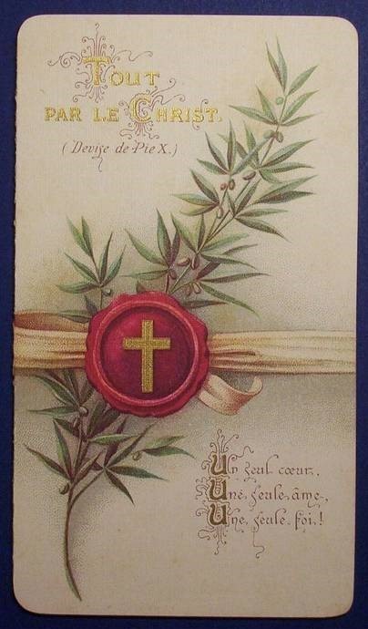 Tout par le Christ (Devise de Pie X) – Cromolitografia – Santino I405