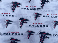 Atlanta Falcons Cotton Fabric by the Yard   NFL Licensed Football Fabric White T
