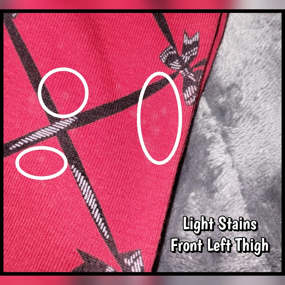 Victoria's Secret Vintage Y2K 2002 Rojo con Arcos Negros Juego de 3 Piezas PJ Talla Mediana Foto 3 de 4