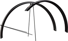 Velo Orange Hammered Aluminum Black Fender Set - 700c, 45mm Wide, Lightweight &