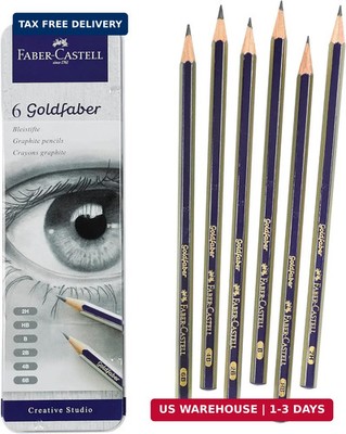 Faber-Castell Graphite Sketch Pencil Set - 6 Graphite Pencils (2H, HB, B, 2B, 4B