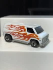 Vintage Hot Wheels Super Van White W Flames Flying Colors 1/64 Diecast 1980
