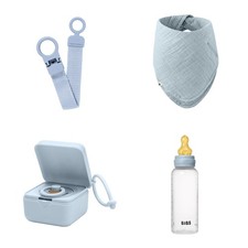 Bibs Bandana Bib Pacifier Clip Loop Pacifier Box 9oz Baby Bottle BlueSet 44 NEW