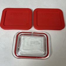 Pyrex 7210-PC 7213C Red Rectangle Plastic Storage Replacement Lid Cover