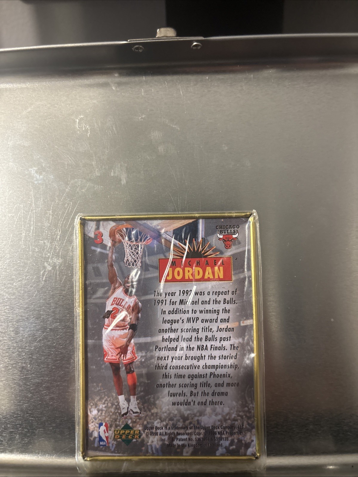 1996 Upper Deck Metal Michael Jordan - Bordered Michael Jordan #3 view 2
