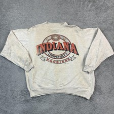 Vintage Indiana Hoosiers Sweatshirt Mens Large Gray NCAA Basketball Logo 7 90s