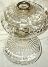 VINTAGE CLEAR GLASS  KEROSENE LAMP BASE - RIBBED - 9" tall - HEAVY 4lbs — photo 2