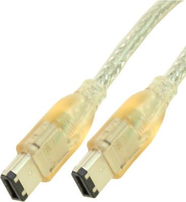 3ft  6 Pin to 6 Pin Firewire 400 / 1394 / iLink Cable  Silver w/WHITE LED