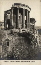 RPPC Tivoli Villa d'Este Temple della Sibilla vintage postcard b488