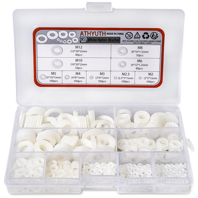 #ad Nylon Flat Washers Assortment Kit for Mechanical and Electrical Use 9 Sizes Whi $24.60