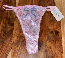 Secret Treasures Y2K Thong String Vtg S 5 Bikini Cotton Brief Panty Underwear