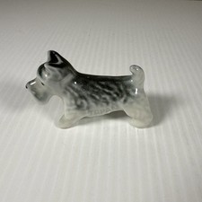 Vintage Japan Scottish Terrier Scottie Dog Porcelain Figure White Black 3x2  