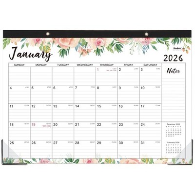 2026 Monthly Desk Calendar, Big Ruled Blocks, To Do List, Notes