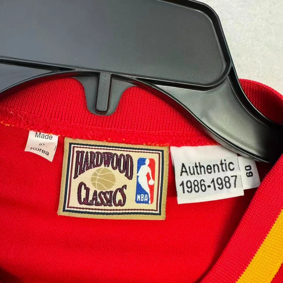 Mitchell & Ness Atlanta Hawks Hardwood Classics Jersey 1986-87 Size 60 Red - Image 3 of 4