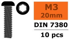 GForce - Round Neck Head Screws 3x20mm 10pcs Steel