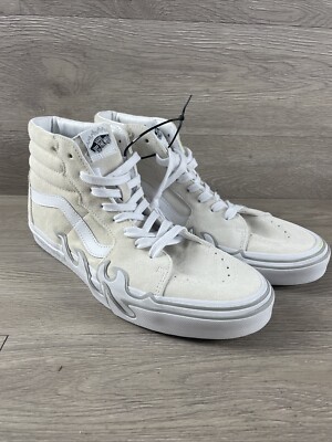 Vans Sk8 Hi Flame Suede Vulcanized Midsole Off White Men s - Sz 11.5