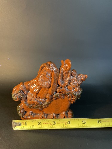 Figurina Babbo Natale 5” Redwood Ranch Pottery Smaltata Redware 2002 - Foto 3 di 22