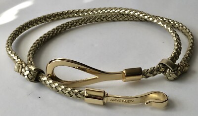 Vntg Anne Klein Gold Metallic Braided Buckle Belt | eBay display picture 1