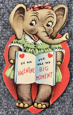 Vintage Valentine Card Elephant You Are My Big Moment Made In USA