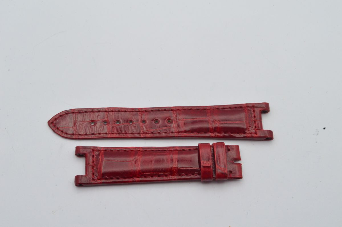 Cartier Pasha 18mm Leather Bracelet with 16mm Deployant Clasp in Red