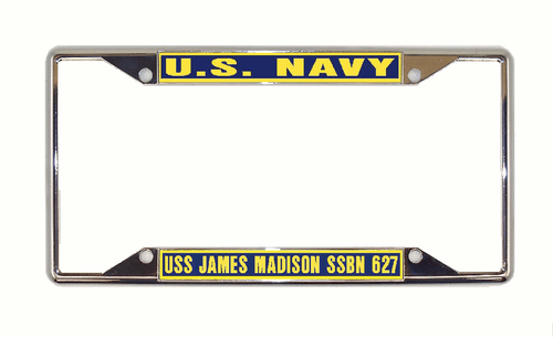 USS JAMES MADISON SSBN 627 License Plate U S Frame Military Car-Truck-RV SSF - Picture 7 of 8