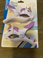 1 Set of BOCA CLIPS Unicorn BEACH TOWEL HOLDER POOL BOAT Lake CHAIR
