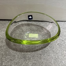 Leonardo Modern Clear Glass Green Rim Edge Emotion 18 Dish Bowl Brand New 