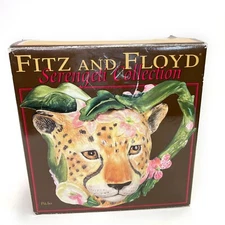 Fitz and Floyd Serengeti Collection Pitcher Leopard Cheetah
