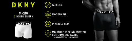 DKNY, 3 Pk - Men's "Soft Micro" Boxer Briefs (Choose Size + Color Pack) - Picture 10 of 15