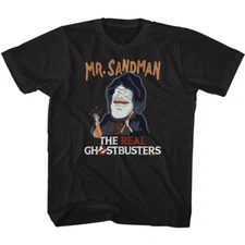 The Real Ghostbusters Kids T-Shirt Mr Sandman Black Tee