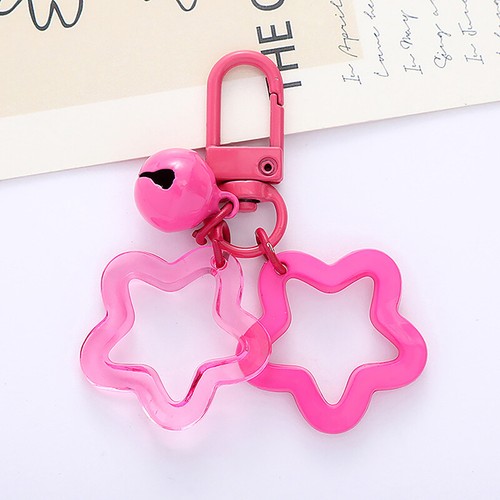 Five-pointed Star Bell Pendant Keychain Bag Charm Keyring Car Hanging Key Holder - Picture 20 of 23