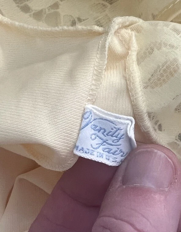 Camisón vintage Vanity Fair de encaje amarillo babydoll talla 34 pequeño 4 6 Foto 4 de 4