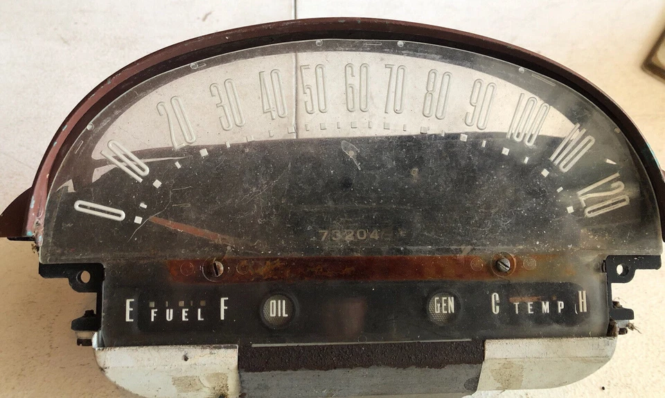 1955 Ford Victoria Dash Cluster 2 FDH 17317, OEM - Image 2 of 4