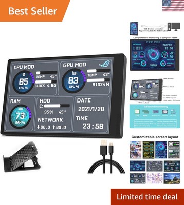 English Version Computer Temp Monitor, PC Sensor Panel Display, PC Temperatur...