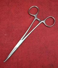 QTY 3 Used Stainless Steel Kelly Hemostatic Forceps / 5.5" / Serrated Curved