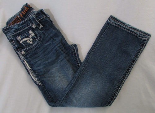 Mens "Rock Revival" Size 30 (W30/L30.5) Blue, Distressed, Carl Boot Jeans - Picture 17 of 19