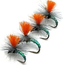  Trout Fly Fishing DRY Flies HI VIZ GREASED LIGHTNING PARA. BARBED or BARBLESS