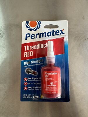 (6) Permatex Thread Locker 27110; High Strength   10ML  Btl , Red 6pack Case