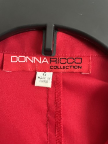 Donna Ricco Collection Womens Size 6 Top Red Ruffled Bell Cuff Career - Picture 4 of 5