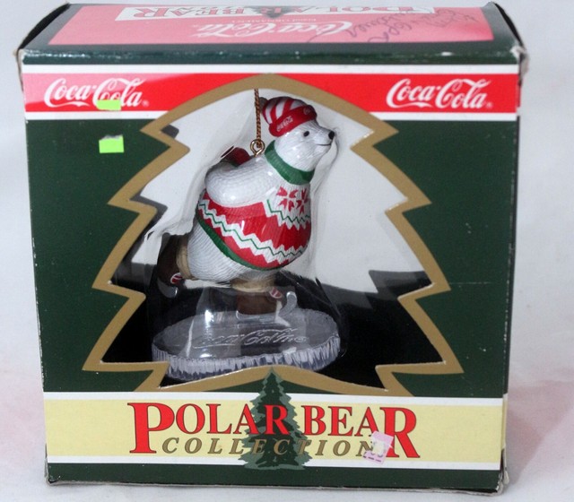 Coca Cola Polar Bear Collection Christmas Ornament 1995 Ice Skating eBay