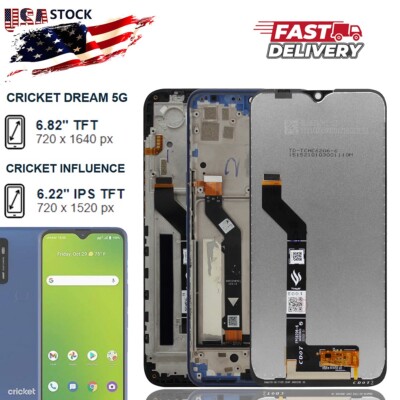 LCD Display Touch Screen Digitizer Frame For Cricket Dream 5G / Influence V350C