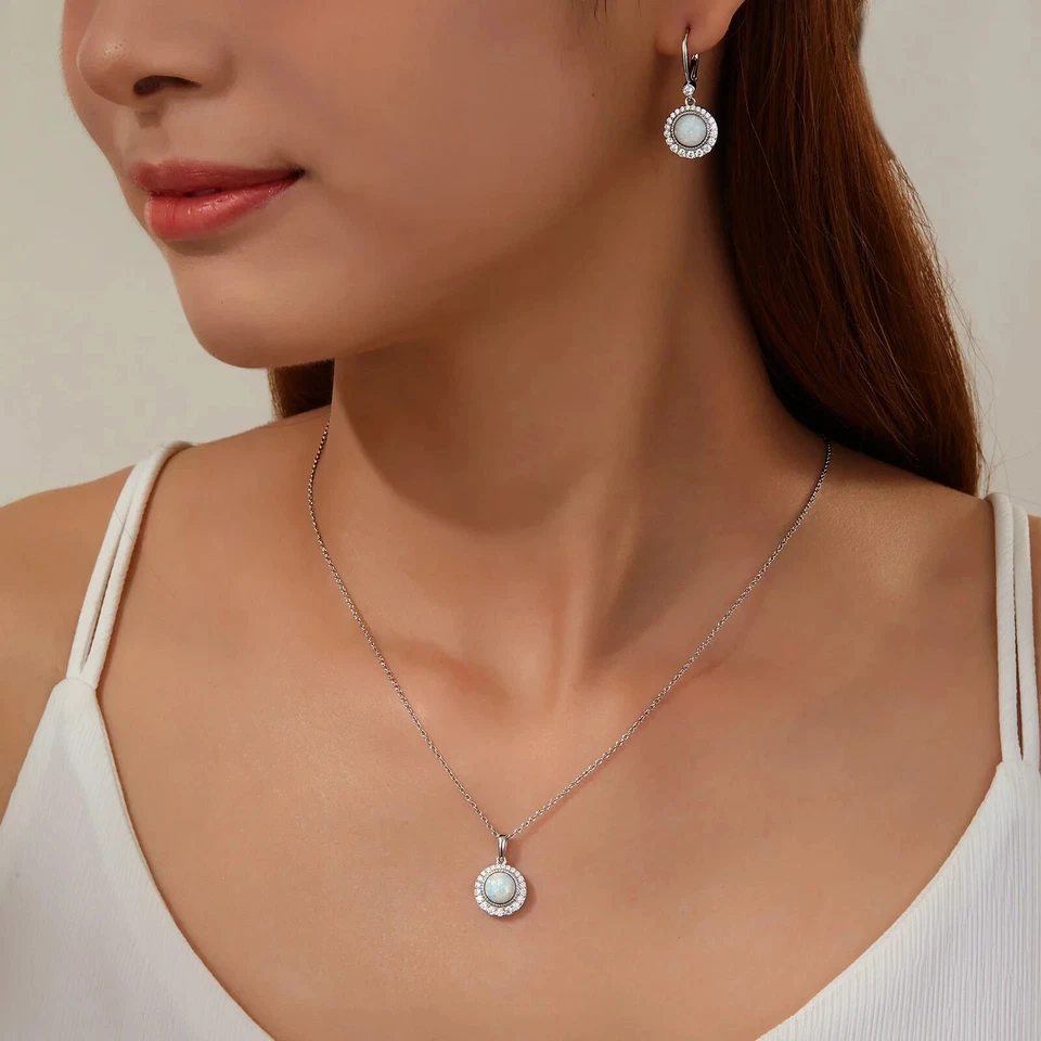 TOTALMENTE NUEVO Collar Lafonn Platinado 0.26CTW Simulado Halo Ópalo Halo P0283OPP20 Foto 3 de 3