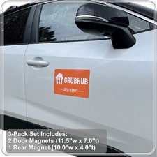 Grubhub Car Magnets 3-Pack 11.5"w x 7.0"t and 10.0"w x 4.0"t FREE SHIPPING
