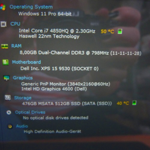 Dell XPS 15 9530 ULTRAHD 4K TOUCH l KOHLEFASER Magnesium Windows 11 mSata SSD i7 - Afbeelding 11 van 11