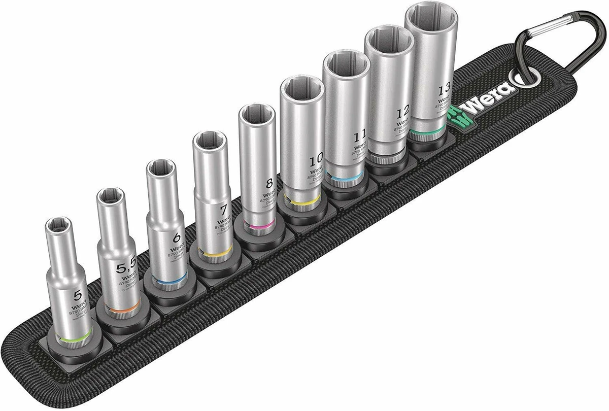 Wera Tools 05004525001 1 4 Drive 9 Piece Deep Socket Set Colour